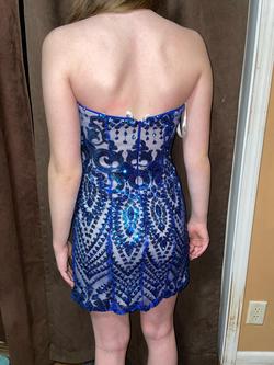 LeGaba MON CHERI Blue Size 4 Homecoming $300 Cocktail Dress on Queenly