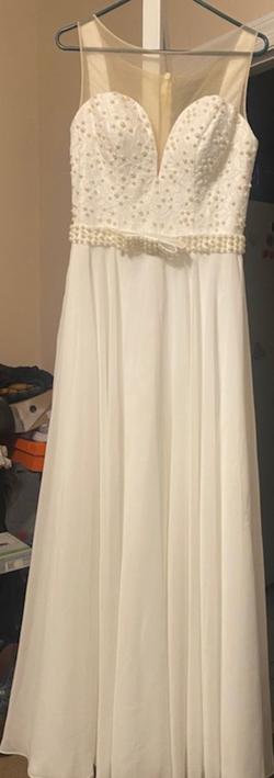 Hebeo White Size 10 Ivory Strapless A-line Dress on Queenly