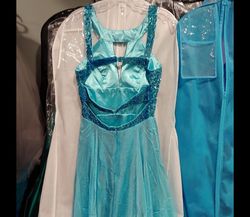 Sherri Hill Light Blue Size 4 Midi Shiny Fun Fashion Cocktail Dress on Queenly
