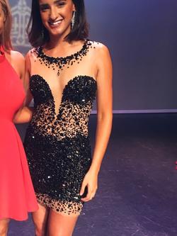 Sherri Hill Black Size 0 Pageant Euphoria Fully-beaded Sheer Cocktail Dress on Queenly
