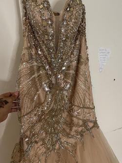 Jovani Rose Gold Size 8 Ruffles Prom Train Dress on Queenly