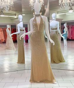 Sherri Hill Nude Size 2 Sequin $300 Tall Height 50 Off Straight Dress on Queenly