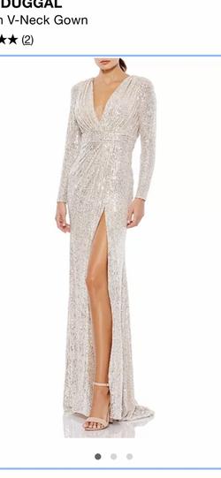 Mac Duggal Nude Size 8 Floor Length Jewelled Straight Dress on Queenly