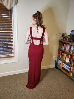 Symphony Red Size 10 Military Maroon Straight Dress on Queenly