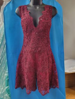 Style E1549 Envious Couture Red Size 14 Floor Length Jumpsuit Dress on Queenly