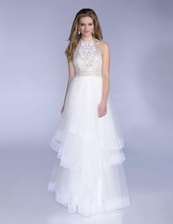 Style 16187 Envious Couture White Size 0 Prom Floor Length A-line Dress on Queenly