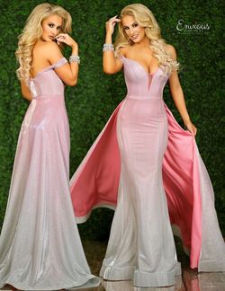 Style E1443 Envious Couture Pink Size 10 Tall Height Sequin Sequined Mermaid Dress on Queenly