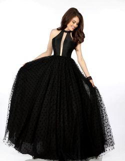 Style 18118 Envious Couture Black Size 8 Tall Height Floor Length Ball gown on Queenly