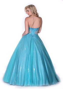 Style 2125 Envious Couture Blue Size 18 Floor Length Sequin Ball gown on Queenly