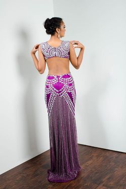 Style 12820 Envious Couture Purple Size 6 Sequined Black Tie Sequin Straight Dress on Queenly