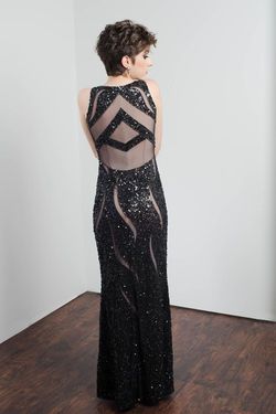 Style 30344 Envious Couture Black Size 4 Floor Length Pageant Straight Dress on Queenly