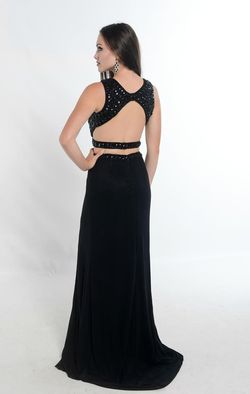 Style 12855 Envious Couture Black Size 8 Tall Height Prom Sequined Military Straight Dress on Queenly