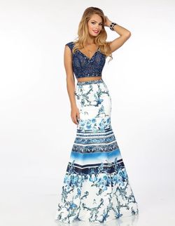 Style 18084 Envious Couture Blue Size 00 Print Mermaid Dress on Queenly