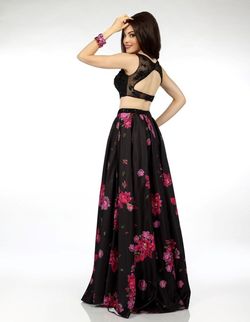 Style 18132 Envious Couture Black Size 12 Floor Length Silk A-line Dress on Queenly