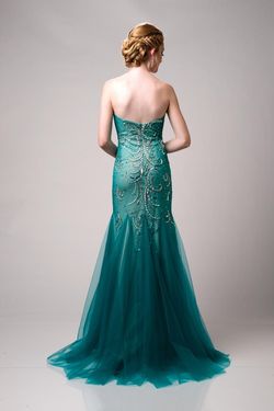 Style 15088 Envious Couture Green Size 10 Teal Floor Length Mermaid Dress on Queenly