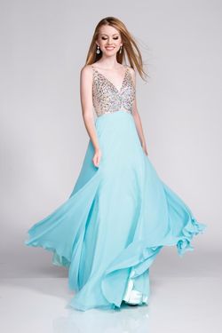 Style 15163 Envious Couture Blue Size 2 Prom Sequin Pageant Jewelled A-line Dress on Queenly
