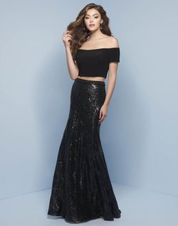Style J715 Splash Prom Black Size 6 Sequin Prom Straight Dress on Queenly
