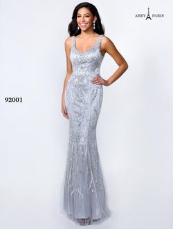 Style 92001 Lucci Lu Silver Size 10 Pageant Military Jewelled Mermaid Dress on Queenly