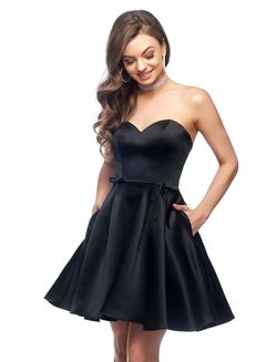 Style 984904 Lucci Lu Black Size 6 $300 Satin Euphoria Cocktail Dress on Queenly