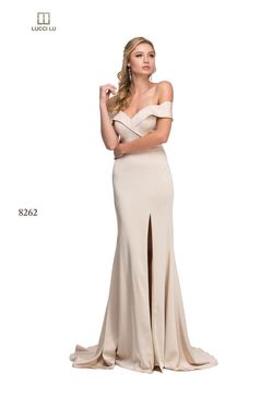 Style 8262 Lucci Lu Gold Size 2 Wedding Guest Black Tie Floor Length Side slit Dress on Queenly