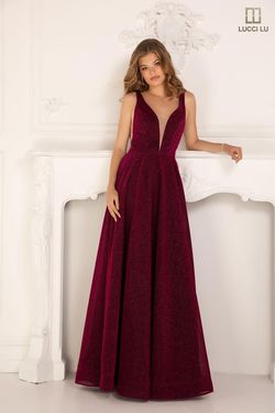 Style 1163 Lucci Lu Red Size 14 Black Tie A-line Dress on Queenly