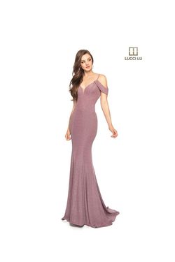 Style 28027 Lucci Lu Purple Size 6 Jersey Black Tie Straight Dress on Queenly