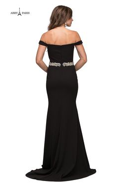 Style 95151 Lucci Lu Black Tie Size 6 Sequin Floor Length Mermaid Dress on Queenly