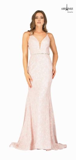 Style 90055 Lucci Lu Pink Size 0 Black Tie Shiny Lace Straight Dress on Queenly
