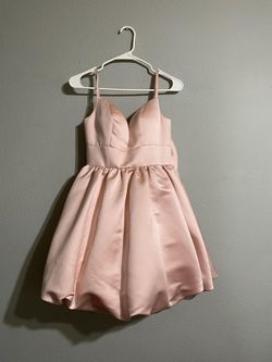 Ashley Lauren Pink Size 0 Spaghetti Strap Midi Polyester Cocktail Dress on Queenly