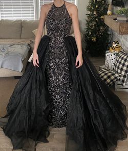 Style 51376 Sherri Hill Black Size 0 50 Off Tulle Prom Jewelled Pageant Ball gown on Queenly