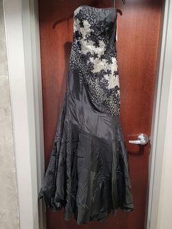 Style 5829 Night Moves/Madison James Black Size 8 Pageant Tall Height Sweetheart Mermaid Dress on Queenly