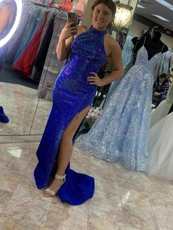 Rachel Allan Blue Size 4 Prom Cut Out $300 Straight Dress on Queenly
