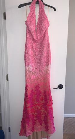 Jovani Pink Size 6 Halter Mermaid Dress on Queenly