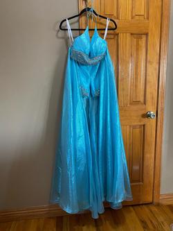 Rachel Allan Blue Size 4 Jumpsuit Train Dress on Queenly
