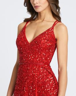 Style 5255 Mac Duggal Red Size 4 $300 Jumpsuit Dress on Queenly
