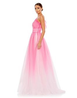 Style 20377 Mac Duggal Pink Size 12 One Shoulder Plus Size Tulle Ball gown on Queenly
