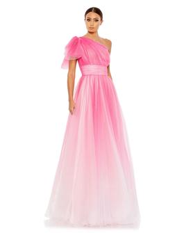Style 20377 Mac Duggal Pink Size 12 One Shoulder Plus Size Tulle Ball gown on Queenly