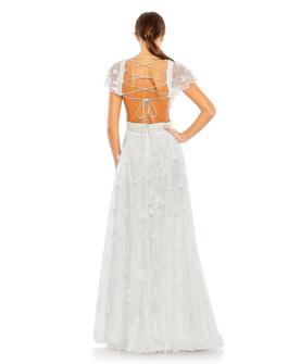 Style 93692 Mac Duggal White Size 0 V Neck A-line Dress on Queenly