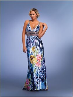 Style 6534 Dave and Johnny Multicolor Size 8 Print Floor Length A-line Dress on Queenly