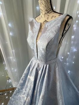 Sherri Hill Blue Size 4 $300 Boat Neck Pageant Ball gown on Queenly