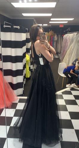 Jovani Black Size 4 Floor Length Ball gown on Queenly