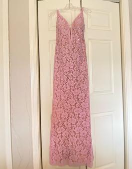 Jovani Pink Size 2 Lace Pageant Sorority Formal Straight Dress on Queenly