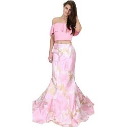 Jovani Pink Size 00 Floor Length Pattern 50 Off Mermaid Dress on Queenly