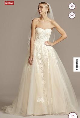 Style WG3861 David's Bridal White Size 4 Floor Length Ball gown on Queenly