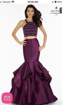 Alyce Purple Size 8 $300 Floor Length Mermaid Dress on Queenly