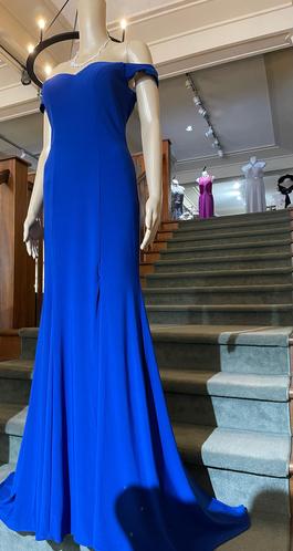 Dave and Johnny Blue Size 2 Floor Length $300 Side slit Dress on Queenly