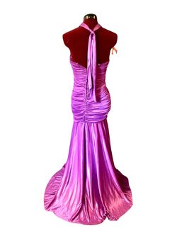 B. Darlin Purple Size 2 Silk Halter Mermaid Dress on Queenly