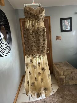 Jovani Gold Size 0 $300 Bustier 50 Off Ball gown on Queenly