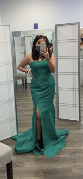 Jovani Green Size 8 Black Tie Corset Mermaid Dress on Queenly