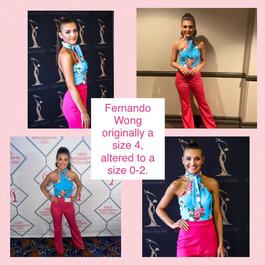 Fernando Wong Pink Size 0 Interview Floor Length Jumpsuit Dress on Queenly